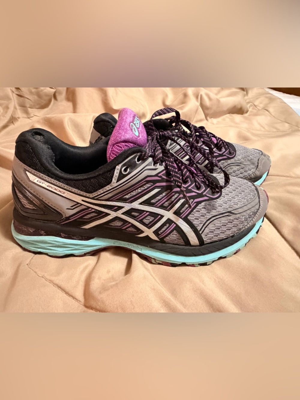Asics Women’s Gray and Purple Athletic Running Shoes